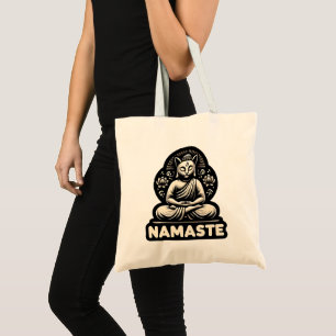 Namaste Yoga Katze in einer Buddha-Pose Tragetasche