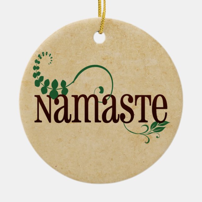 Namaste Yoga Keramikornament (Vorne)