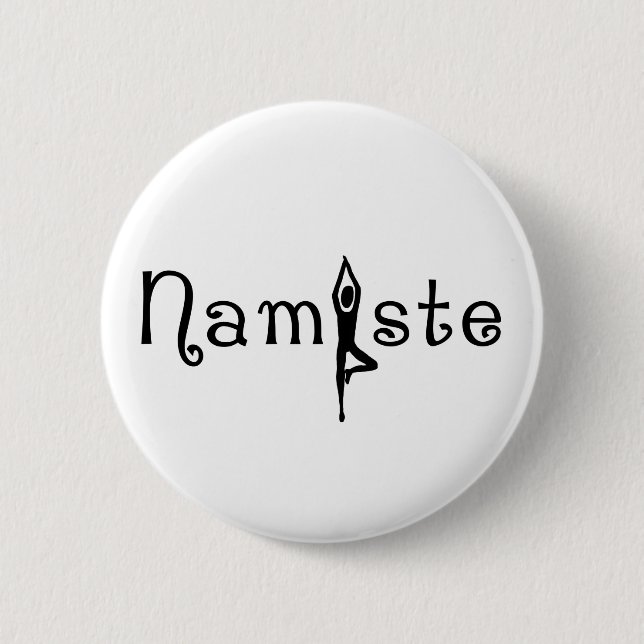 Namaste Yoga-Knopf Button (Vorderseite)