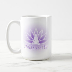 Namaste Yoga Lotus Blume Violet Kaffeetasse