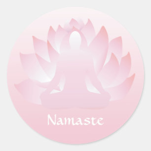 Namaste Yoga Lotus Pose Blume Rosa Aufkleber