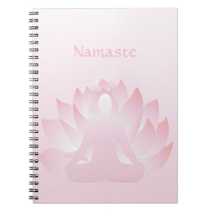 Namaste Yoga Lotus Pose Blume Rosa Notebook Notizblock