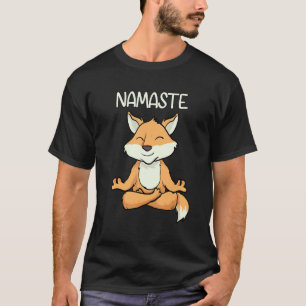 Namaste Yoga Lustiger Fuchs Meditation Übung Tier T-Shirt