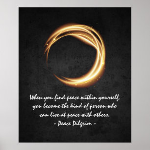 Namaste Yoga Meditation Quotes Black Gold ZEN-Zeic Poster