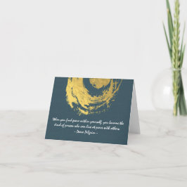 Namaste Yoga Meditation Quotes Blue Gold ZEN Signi Karte