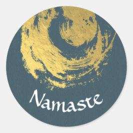 Namaste Yoga Medizin Instructor Blue Gold ZEN Runder Aufkleber