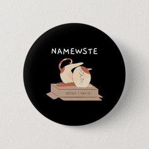 Namaste Yoga Om Katzenpose Asana Kätzchen Lustiges Button