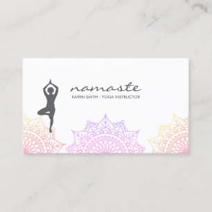 Namaste Yoga Pose Tribal Muster Visitenkarte