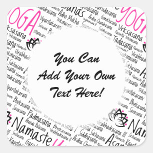 Namaste Yoga-Positionen Asana-Posen Sanskrit-Namen Quadratischer Aufkleber