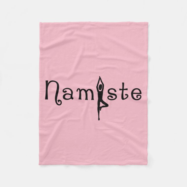 Namaste Yoga-Silhouette Fleecedecke (Vorderseite)