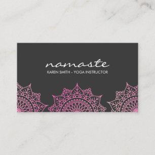 Namaste Yoga Stammesmuster mit Lotusposition Visitenkarte