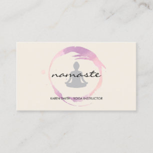 Namaste Yoga Stammesmuster mit Lotussitz Visitenkarte