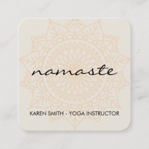 Namaste Yoga Tribal Pattern Quadratische Visitenkarte