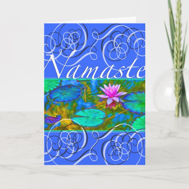 Namaste Yoga Vielen Dank Lotus Blossom Dankeskarte (Vorderseite)
