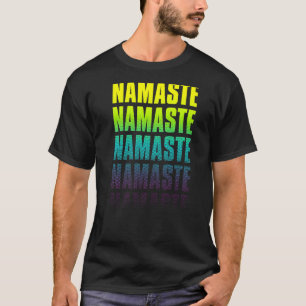 Namaste Yoga Zen Meditation Halbton-Fade-Grafik T-Shirt