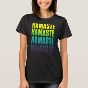 Namaste Yoga   Zen Meditation Halftone Fade Grafik T-Shirt