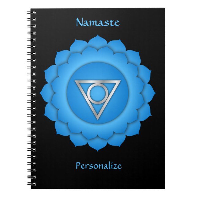 Namaste Zitat Blue Throat Chakra Chi Personalisier Notizblock (Vorderseite)