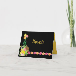 Namaste Zitat Danke Florale Rosen Bouquet Karte