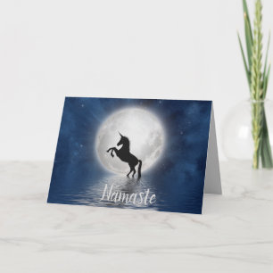 Namaste Zitat Danke Magisches Einhorn Vollmond Karte
