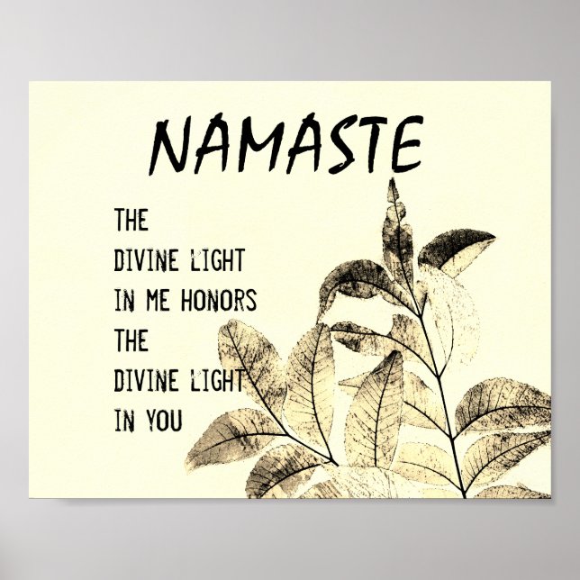 Namaste Zitat Poster Naturkunstdruck (Vorne)