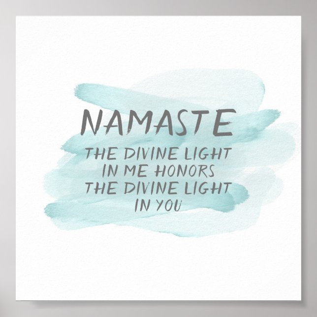 Namaste Zitat Poster Wasserfarbdesign (Vorne)