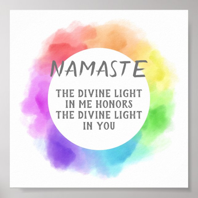 Namaste Zitat Poster Wasserfarbdesign (Vorne)