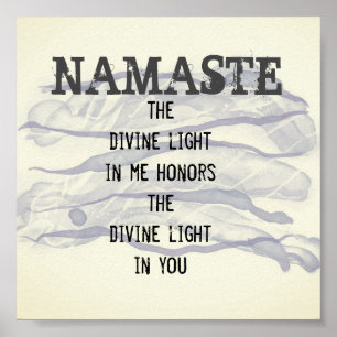 Namaste zitieren abstraktes Aquarelldesign grau Poster