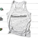 Namastizzle Yoga Tank Top<br><div class="desc">Namastizzle... fo' shizzle. Unsere lustige Pop-Kultur nimmt an "namaste" Features wie "namastizzle" in schwarz-gotischen Schriften,  um Lachs in Ihre Yoga-Praxis bringen.</div>