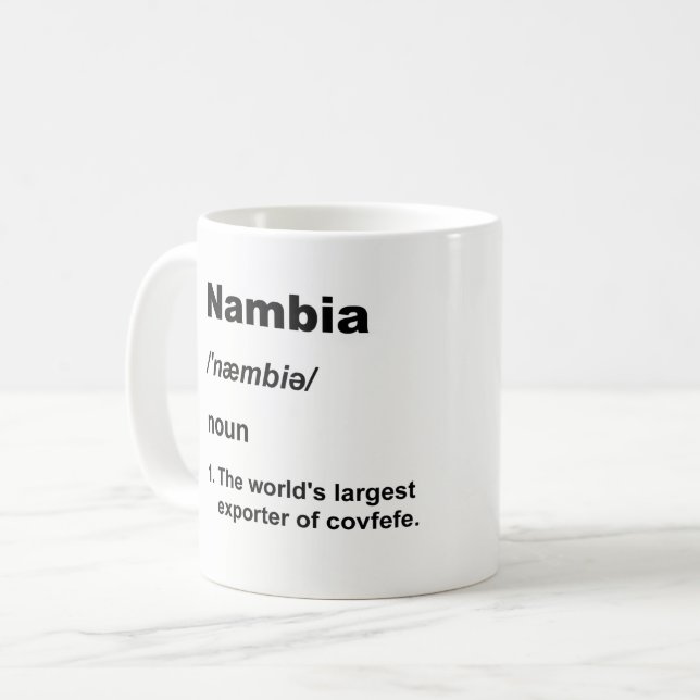 Nambia und covfefe tasse (Vorderseite Links)