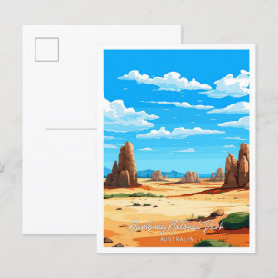 Nambung Australien Kunst Reise Vintage-Illustratio Postkarte