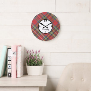 Name, 10,75-in Scottish Tartan Gerahmt Acrylic Große Wanduhr