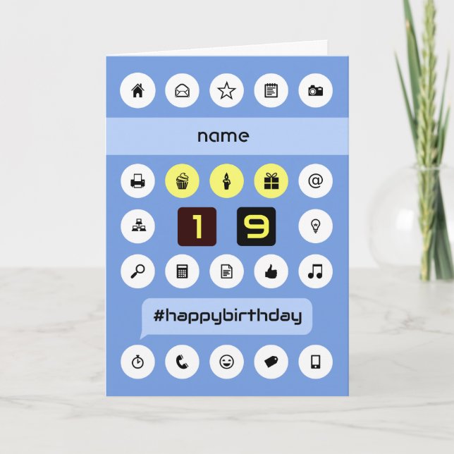Name 19. Computing personalisierter Geburtstag hin Karte (Vorderseite)