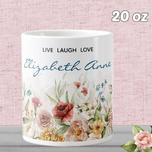 Name   20oz Watercolor 1600er holländische Florals Jumbo-Tasse