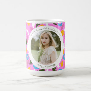 Name 30. Geburtstag floral pink süße romantische T Kaffeetasse