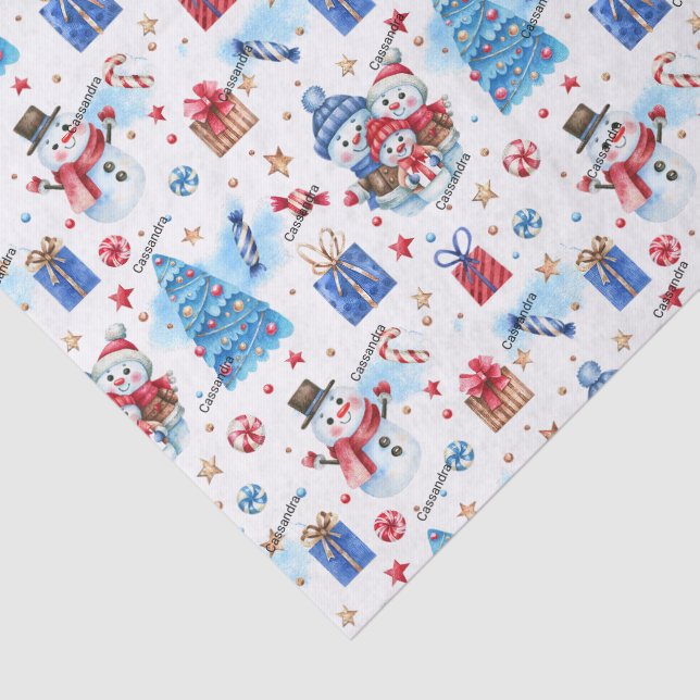 Name, 3 Blatt Papiertuch Whimsischer Weihnachtswei Seidenpapier (Ausschnitt)