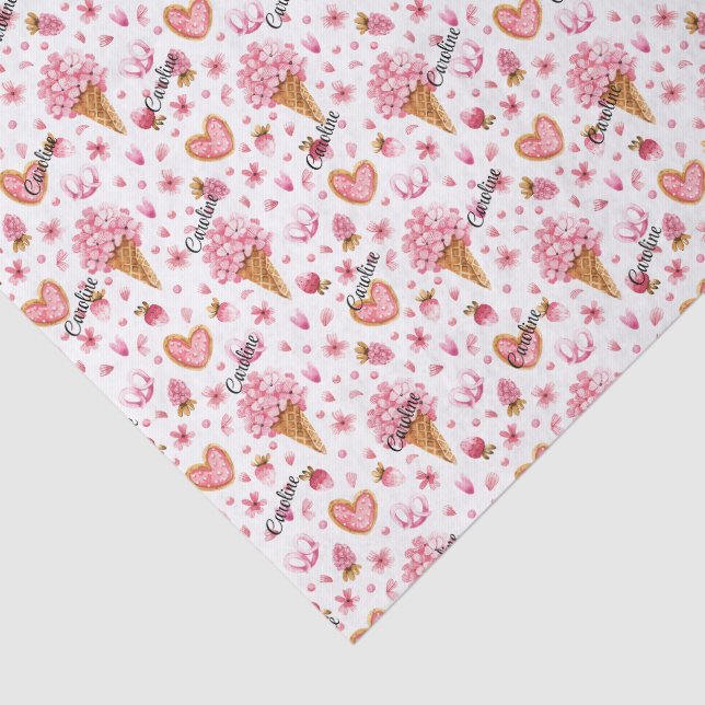 Name, (3) Gewebepapierblätter, Hydrangea-Blume Seidenpapier (Ausschnitt)