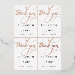Name 4 Rose Gold-Gastgeschenk Hochzeit-Tags hinzuf Folieneinladung