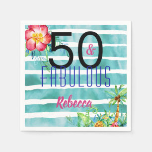 Name 50 und fabelhafter tropischer Blumen50. Serviette