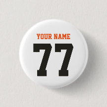 Name 77 Sports Jersey Nummer Black and Orange