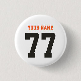 Name 77 Sports Jersey Nummer Black and Orange Button