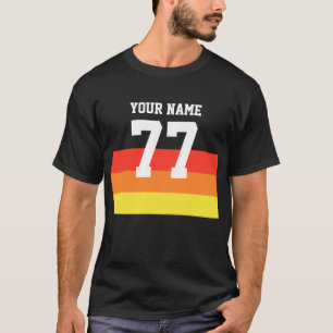 Name 77 Sports Jersey Nummer Black Yellow Red T-Sh T-Shirt