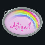 Name 7 Buchstaben Regenbogen rosa ovale Gürtelschn Ovale Gürtelschnalle<br><div class="desc">Benannte Regenbogengurtschnalle,  aktuell liest,  Abigail oder personalisieren Sie mit dem längeren Namen Ihrer Wahl (nur bis zu 7 Buchstaben). Design inspiriert von den vielen schönen Regenbogen hier in Victoria,  Australien. Gegenstand,  der ausschließlich von Sarah Trett entworfen wurde.</div>