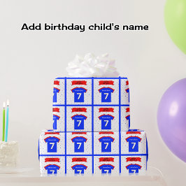 Name 7. Geburtstags-T - Shirt hinzufügen Geschenkpapier