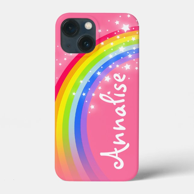 Name 8 Buchstaben Regenbogenrot rosa Case-Mate iPhone Hülle (Rückseite)