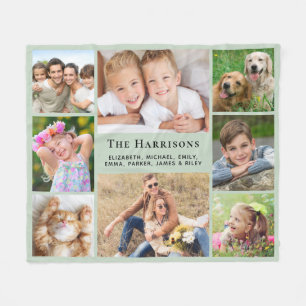 Name 8 für die Monogramm-Reihe "Collage Sage Green Fleecedecke