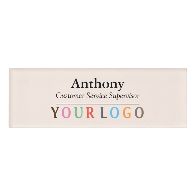 Name Abzeichen Magnet Custom Logo Mitarbeiter Groß Namenschild (Vorderseite)