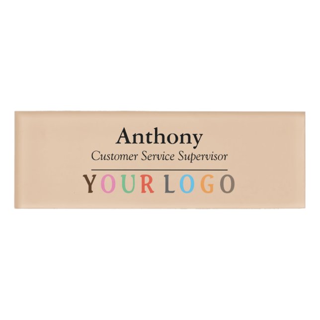 Name Abzeichen Magnet Custom Logo Mitarbeiter Groß Namenschild (Vorderseite)