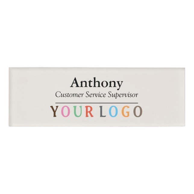 Name Abzeichen Magnet Custom Logo Mitarbeiter Groß Namenschild (Vorderseite)