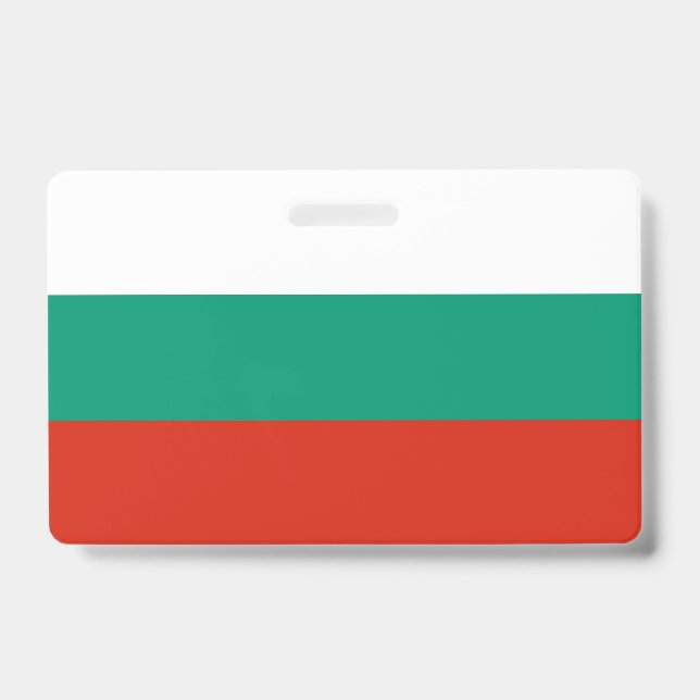 Name Abzeichen mit bulgarischer Flagge Ausweis (Vorderseite)