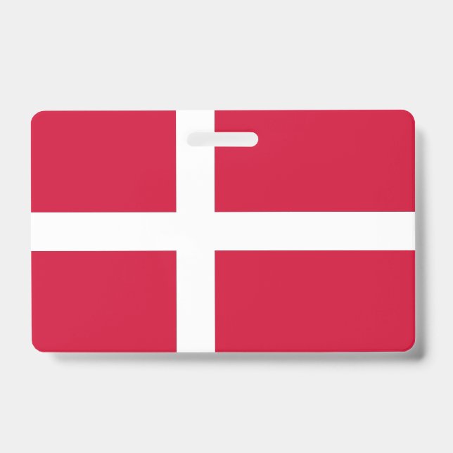 Name Abzeichen mit dänischer Flagge Ausweis (Vorderseite)